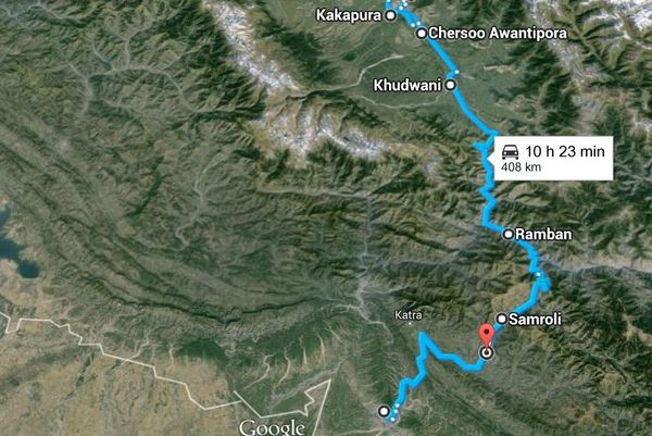 route of the attack Udhampur