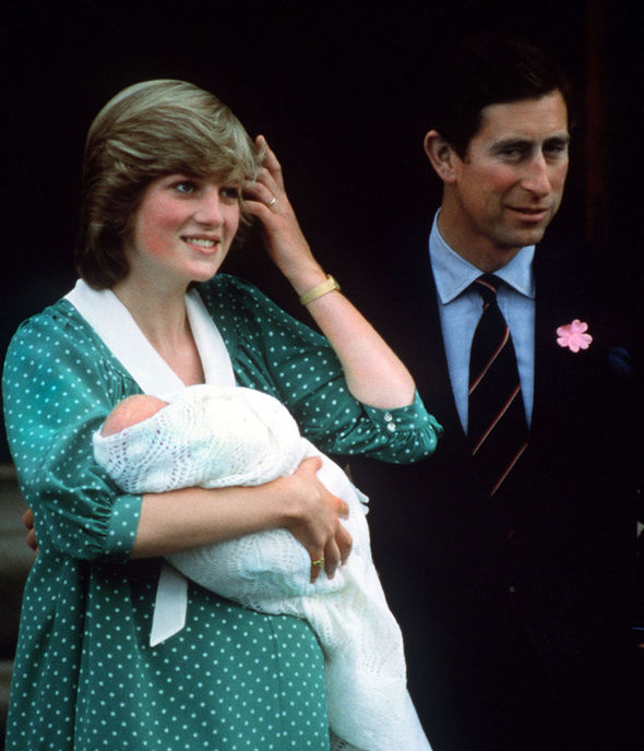Princess Diana as a new mother 