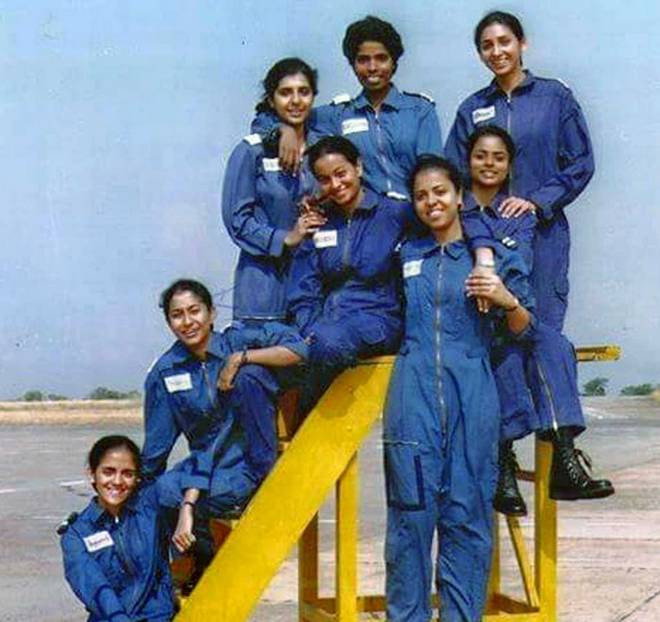 An old photograph of Captain Sumita Vijayan (standing at the centre in the top row).