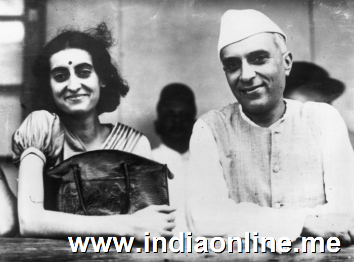 Indira Gandhi and Jawaharlal Nehru