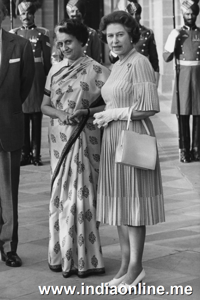 Indira Gandhi and Queen Elizebeth 