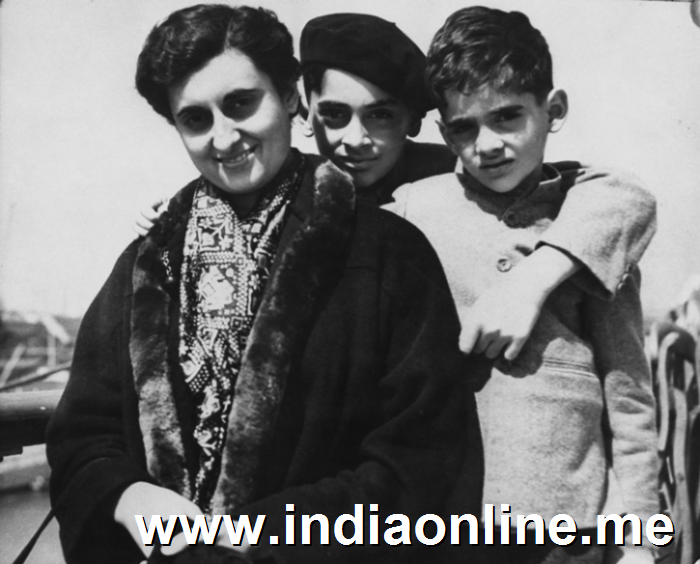 Indira Gandhi with Rajiv and Sanjay