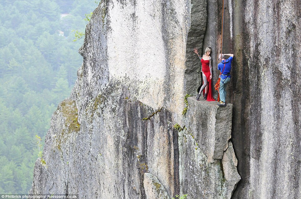 Jay admits that one couple patiently waited on a cliff for hours for snow and mist to clear before they had their shoot�