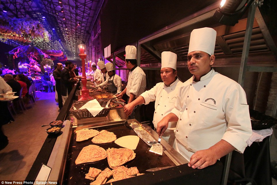 A team of chefs were on hand to ensure that nobody went hungry at any point during the incredibly lavish wedding celebration