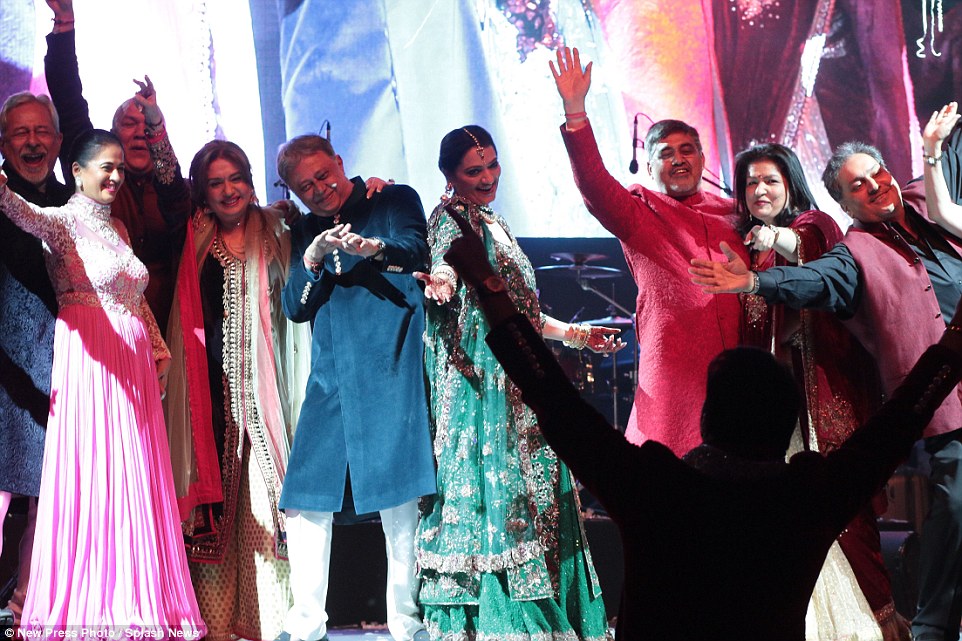 Members of the wedding party took to the stage during the celebrations which will continue for a further day�
