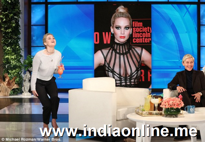 Embarrassed? Ellen then went on to ask if Jennifer's alter ego was the same person who attended the Red Sparrow New York Premiere